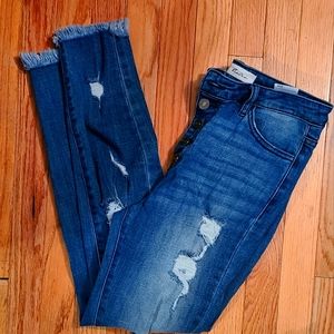 Kancan distressed skinny ankle jeans